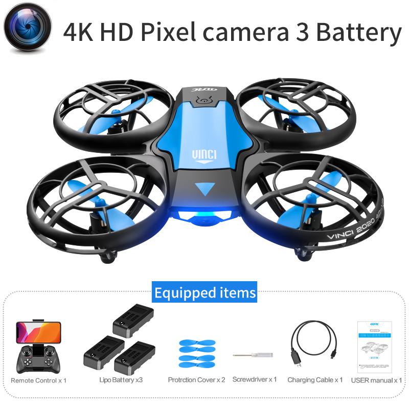 New V8 Mini Drone 4K Camera Profession HD Wide Angle Cam WiFi Fpv Quadcopter Height Keep Dron Helicopter Toys For Boys Gift