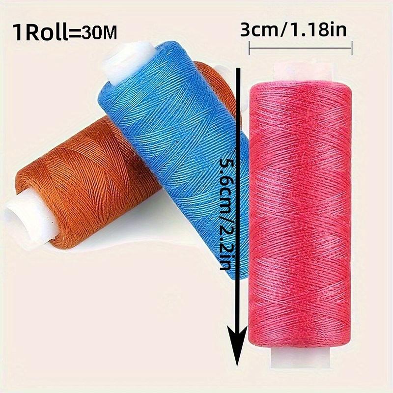 12 Rolls of Vibrant Mixed-Color Polyester Sewing Thread - Durable & Versatile for Beginners and Enthusiasts