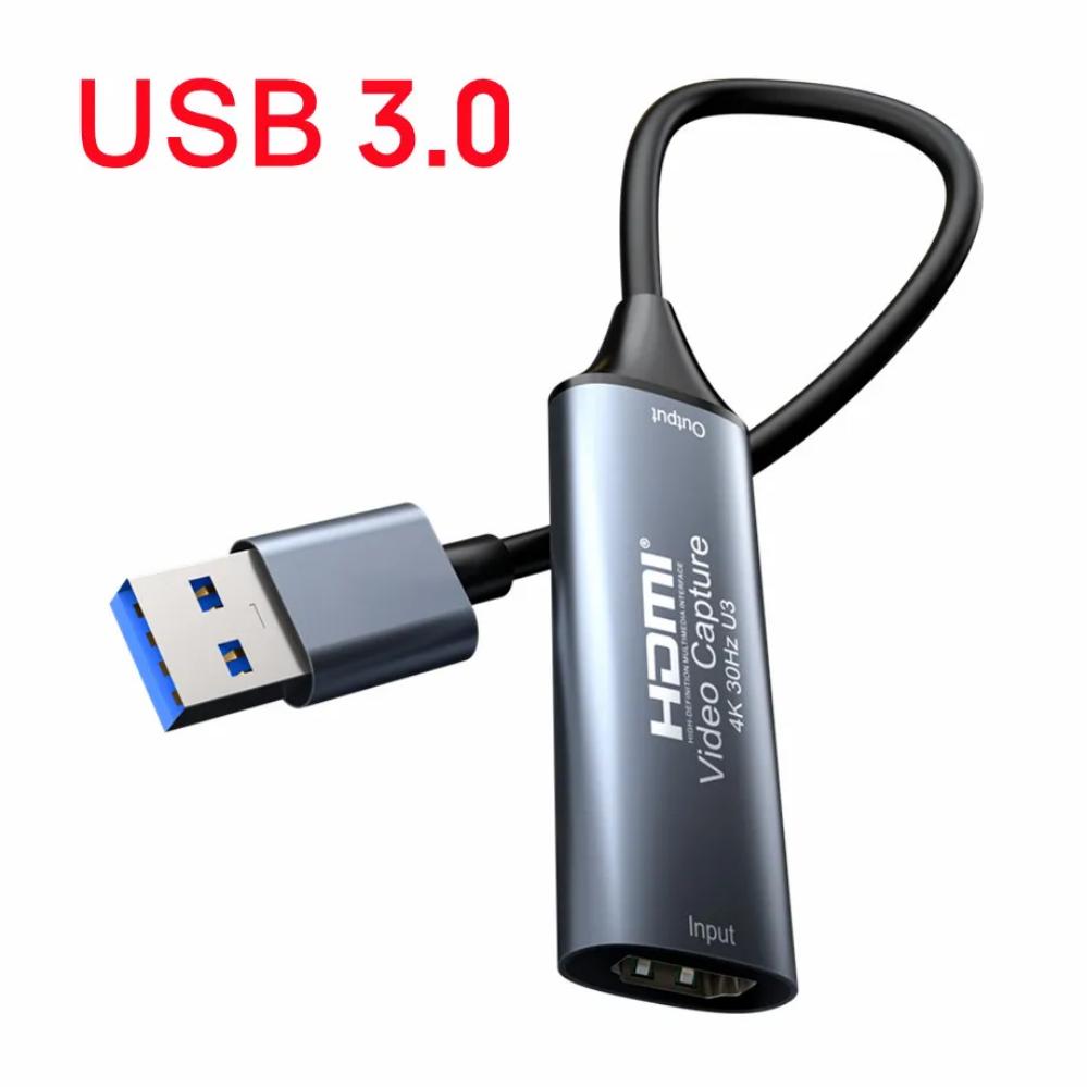 HDMI Video Capture Card 4K 30Hz HDMI To USB 2.0 USB 3.0 USB-C Video Grabber Box For Macbook PS4 PC Game DVD Camera Recording