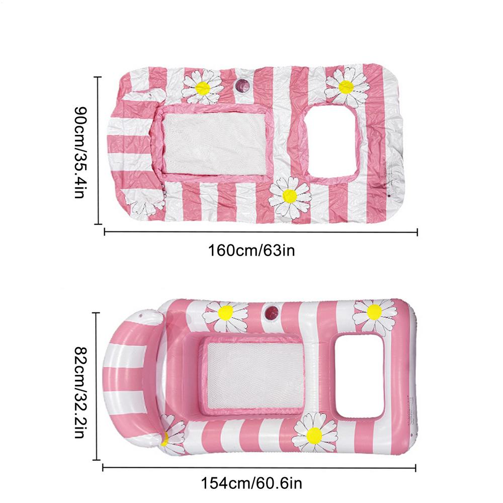 Inflatable Floating Bed Hammock Foldable Water Sleeping Bed Adult Children Poolside Leisure Swimming Pool Lounge Chair Bed