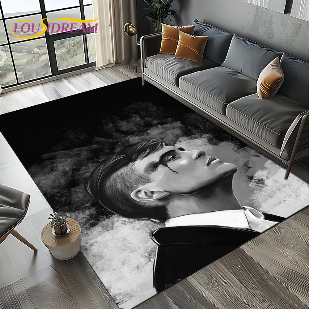 Nuovo Tappeto Tommy Shelby P-Peaky B-Blinders per Camera da Letto Soggiorno Casa Decorazione Divano, Decorazione Tappetino Gioco per Bambini Regalo