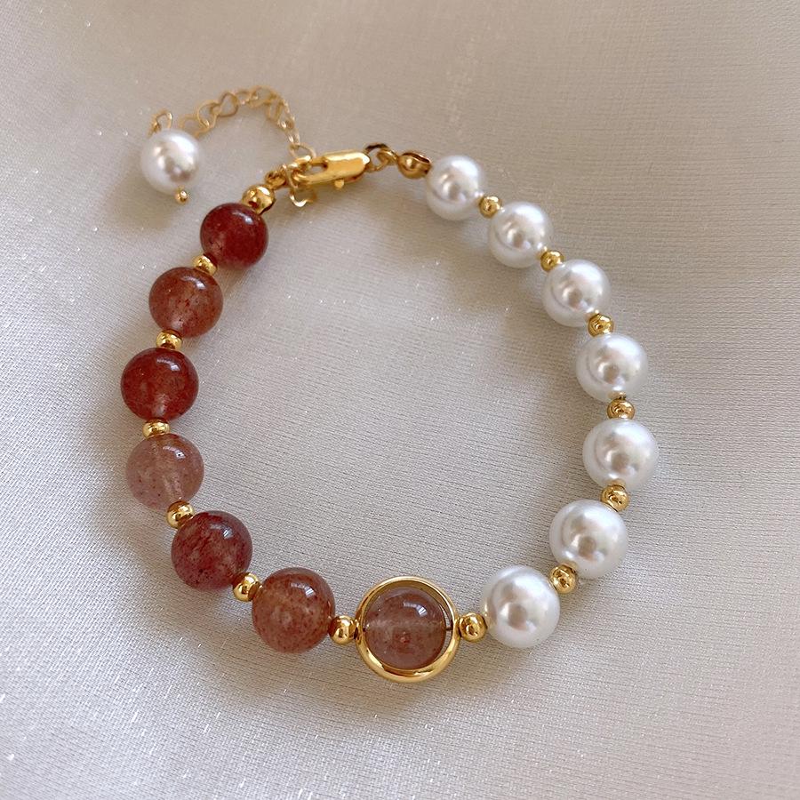 Elegant Crystal Flower Pearl Bracelet - Light Luxury Whitening Jewelry