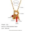 Dreamshow Summer Fashion Shell Seahorse Pendant Necklace Bead Chain Gold Plated Stainless Steel Jewelry