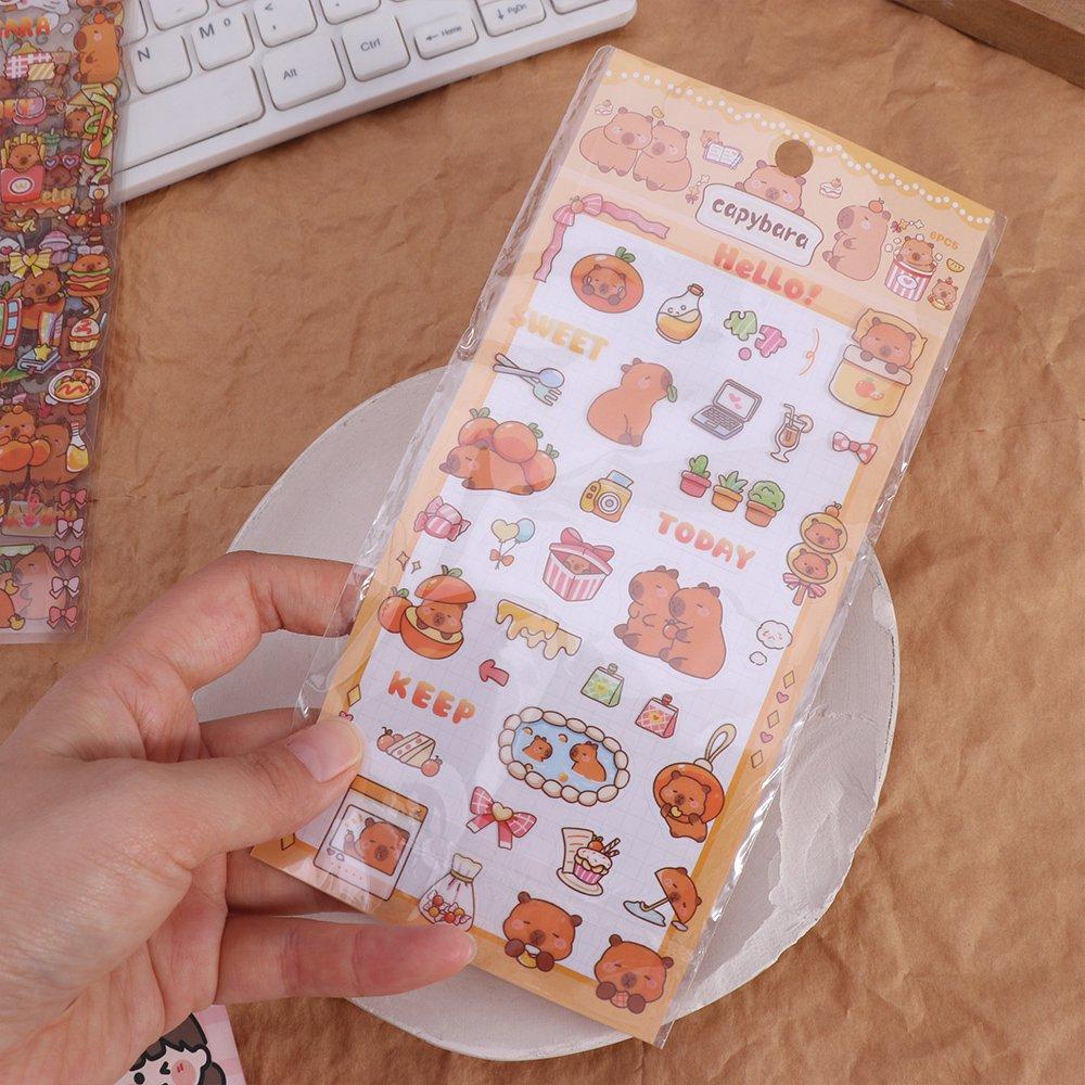 

Capybara Stacking Capybara Stickers Fashion Cartoon Kapibara Sticker Girls 6sheets/set