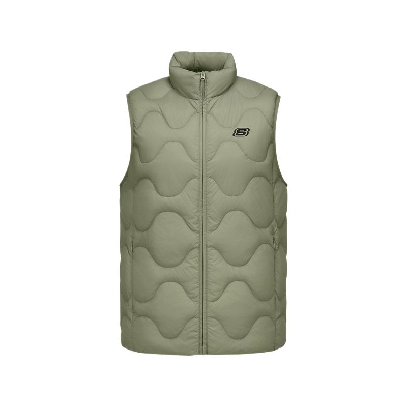 Skechers Sports League Series Simple Comfortable Aesthetic Solid Color Down Vest Unisex vest L425U045-01DR S