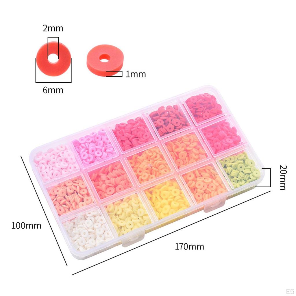 2250 Clay Beads Kit ,Round Pendant Charms ,Flat Loose Spacer Bead for Jewelry Making Finding Beading