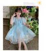 Girls' Princess Dress Summer 2026 New Fashionable Girls' Rainbow Mesh Dress Children's Birthday Dress Dress