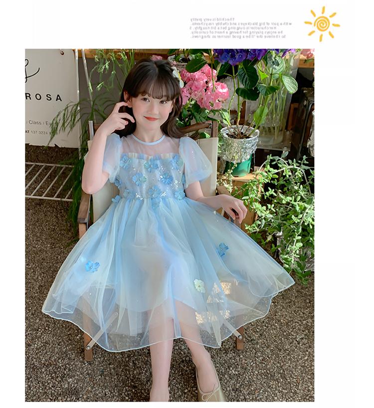 Girls' Princess Dress Summer 2026 New Fashionable Girls' Rainbow Mesh Dress Children's Birthday Dress Dress