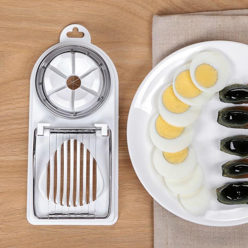 Multi Functional Egg Cutting Artifact Kitchen Household Stainless Steel Cutter Preserved Eggs Divider Two In One Egg Cutter