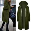 Women's Fashionable Solid Color Long Sleeved Pocket Long Hoodies Zipper Casual Coat Fall Jackets Sweatshirts Clothes