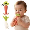 Baby Gum Massage Tool Silicone Carrot Teether Food-Grade BPA-Free Chew Toy for 3-6 Soft Elastic Teething Relief Months Soothing Massager Boil-Safe
