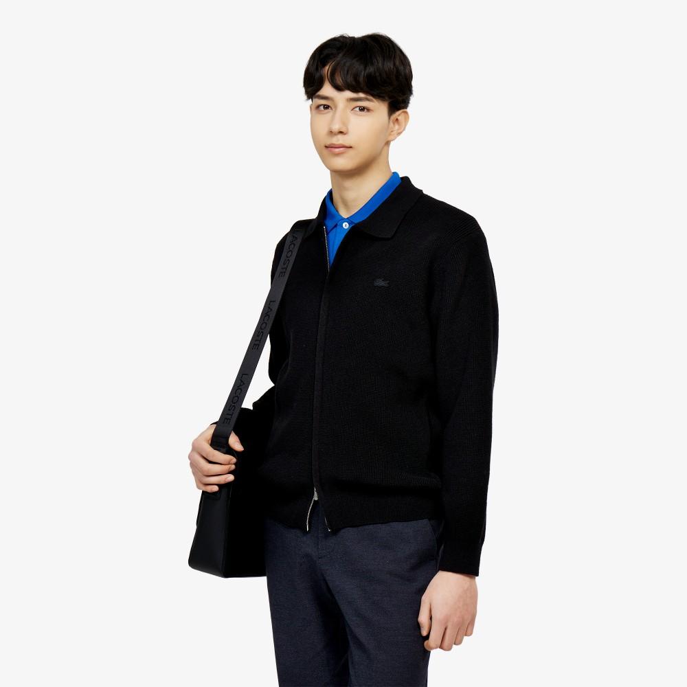 [Lacoste] Men s Ribbed Collar Zip-up Cardigan AH403E-56G031 4