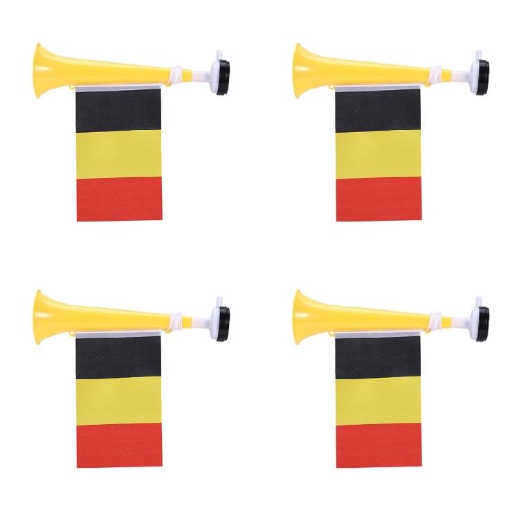 4Pcs/pack Festive Cheering Horns Soccer Event Flag Exciting Addition Toy for Sports Or Birthday Party Sports Game