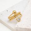 Japanese and Korean Ins Style Simple and Fashionable Metal Ball Titanium Steel Ring, Female European and American Personality Trend Ring
