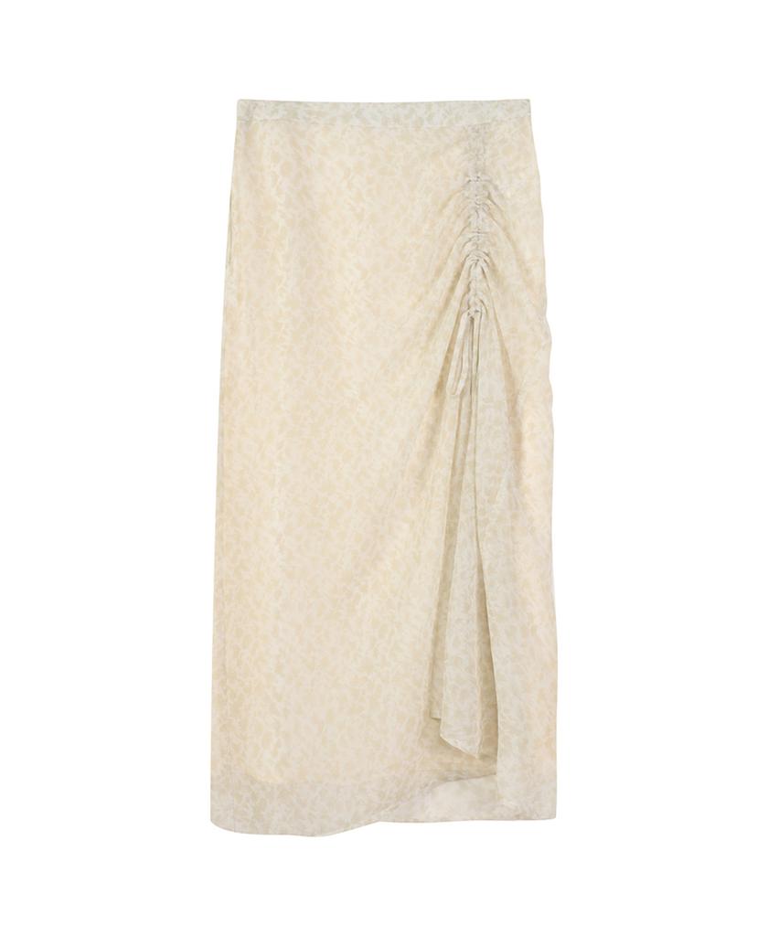 Raphael Sorob Flower Chiffon Shirred Long Skirt