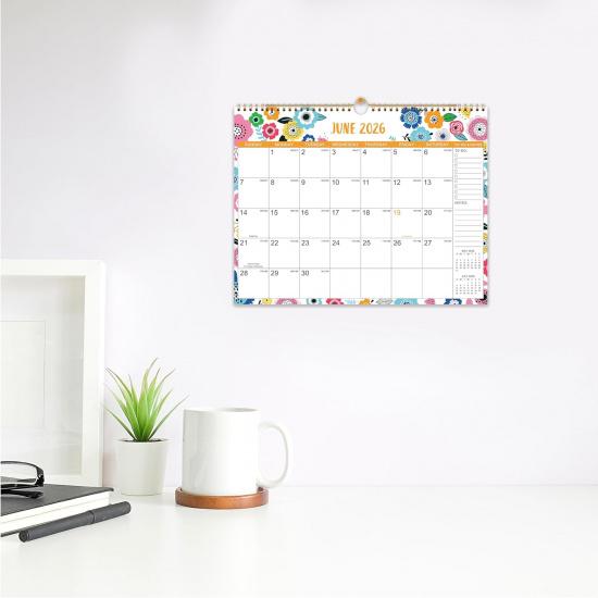 2026 Calendar - 2026 Wall Calendar, 15" x 11.5", JAN.2026 -DEC.2026, 12 Monthly Wall Calendar 2026, Hanging Hook - Clorful Floral