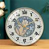 Antique Style French Floral Mantel Clock - Silent Retro Design for Living and Dining Room
