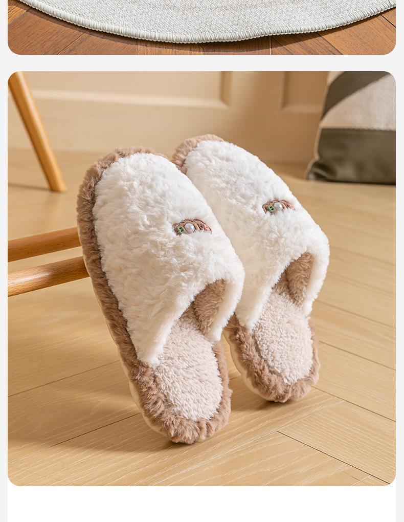 2025 Women's Plush Cotton Slippers, Non-Slip & Soft, Perfect for Autumn/Winter Indoor Use, Warm and Comfortable