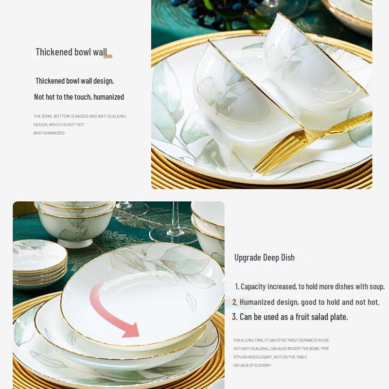 Luxus Keramik Geschirrset: Schüsseln, Teller und Essstäbchen - Perfektes Einzugsgeschenk