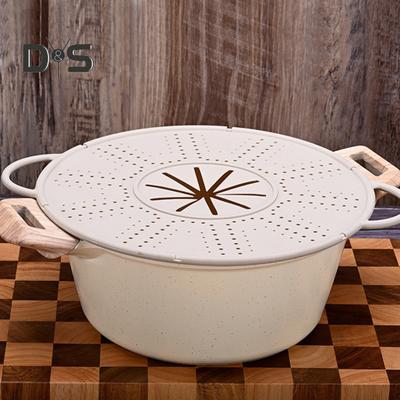 Spritzschutz aus Silikon für Bratpfanne, Fett-/Öl-Spritzschutz mit Griff, Wärmeisolierung, Kühlmatte, Sieb, Abtropffläche zum Backen, Kochen