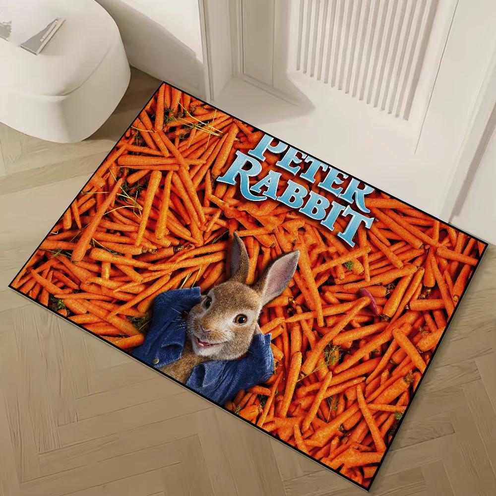 Cartoon P-Peter R-Rabbit Door Mat Welcome Non-slip Floor Mat Bedroom Kitchen Bath Balcony Hallway Rugs Home Decoration Carpet