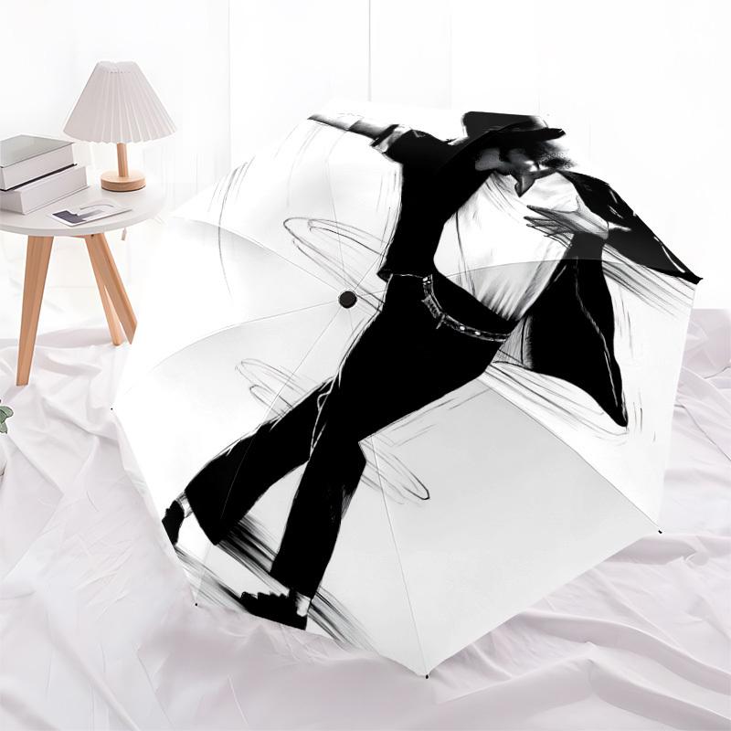 1pc Michael Joseph Jackson Dance Icon Automatic Folding Umbrella, Portable Collapsible Design, Casual Outdoor Accessory L1127047