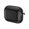KEYSION Earphone Case for AirPods Pro 3 2 Leather Texture Soft TPU Silicone With Hook Shockproof Headphone Cover for AirPods 4