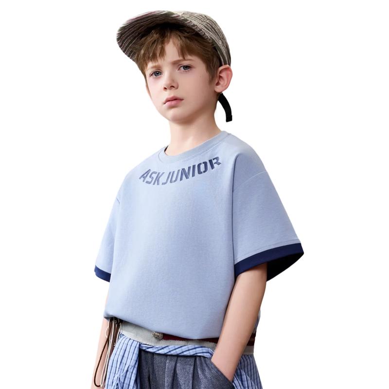 ASK JUNIOR Boys  Color-Block Breathable Short Sleeve T-Shirt 130