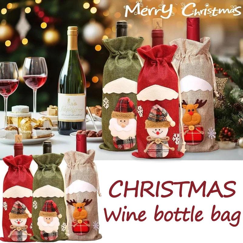 Wine Bottle Cover Santa Claus Christmas Decorations for Home Christmas Ornament Xmas Table Decor Happy New Year Gift