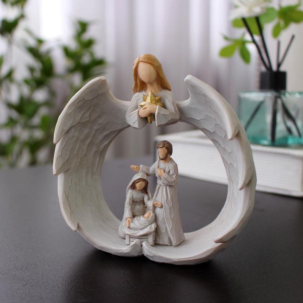 Angel Prayer Cross Ornaments for Home and Garden - Religious Easter Decorations & Gifts