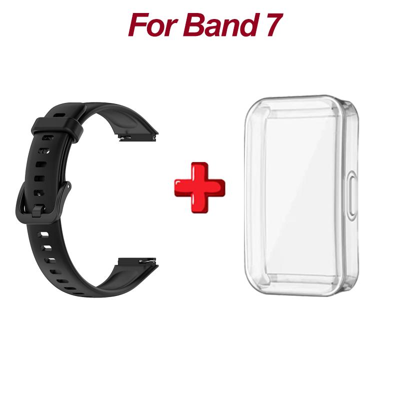 Soft Silicone Strap For Huawei Band 7 Accessories Replacement Bracelet Screen Protector Case Wristband Fitness Correa Bracelet