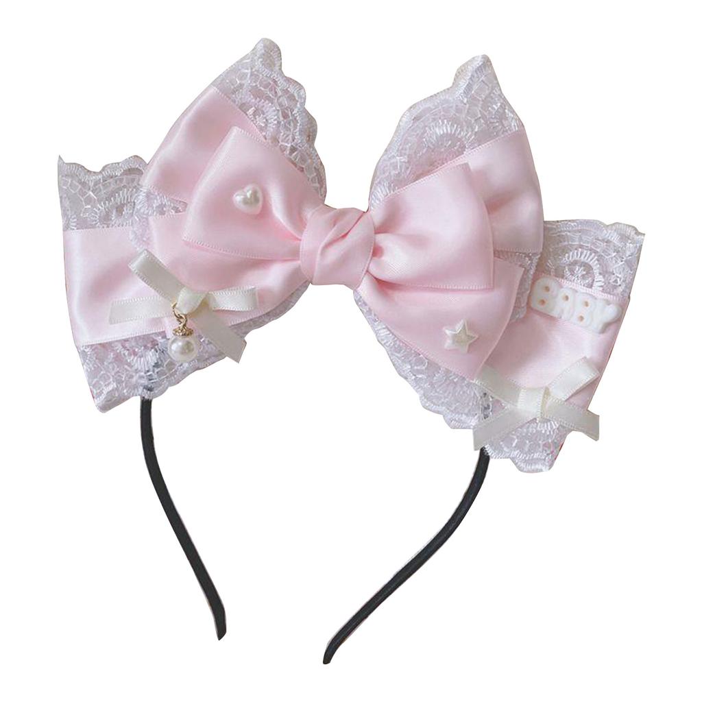 Ruffled Bowtie Hairhoop Lace Hairband/Hair Clip Animation Party Costume Party Props Headdress Women Accessories Headband