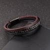 Simple and Creative Mens Leather Bracelet Double Layer Student Handpiece