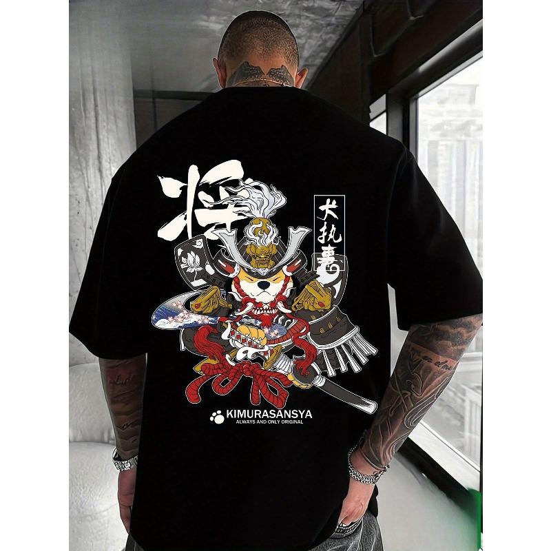 European Size Cotton Printed Men's Pure Cotton Vintage T-Shirt, Simple Fashion Comfortable Casual Printed T-Shirt