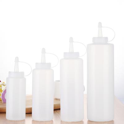 4 Größen Schokoladen-Quetschflasche mit Deckel Kunststoff Kuchen-Dekorationswerkzeug Brotbacken Dessert Gewürz-Spenderflasche