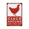 Crazy Chicken Coop Cedule Retro kovová uvítací plaketa Legrační statek Ideální pro kurník nebo kuchyni Ideální dárek na zeď