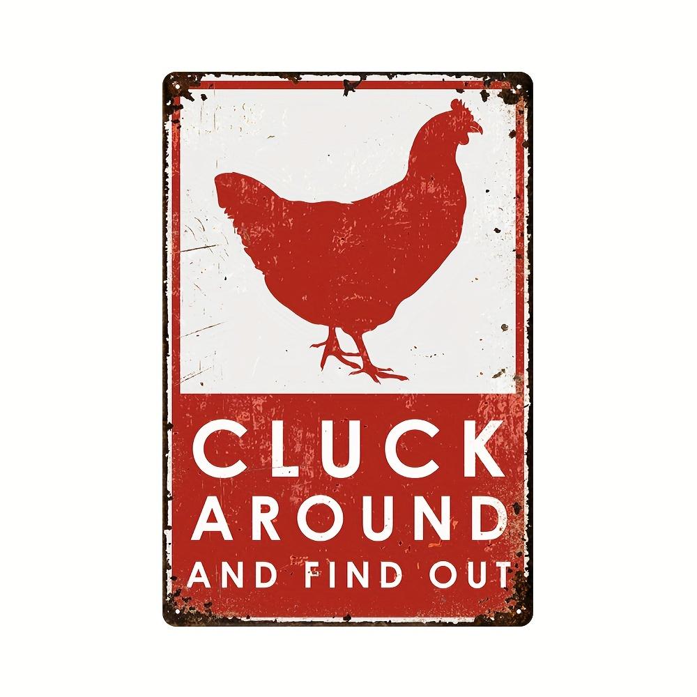 Crazy Chicken Coop Cedule Retro kovová uvítací plaketa Legrační statek Ideální pro kurník nebo kuchyni Ideální dárek na zeď