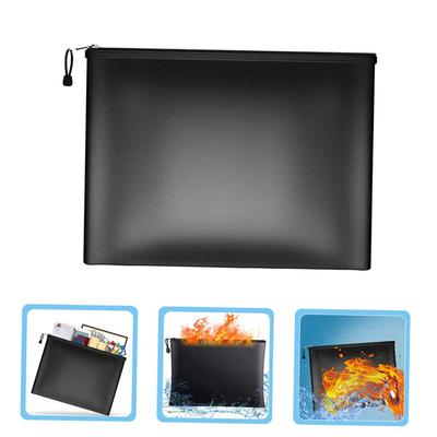 Fireproof Waterproof Document Bag Zippered Money Pouch Protective File Organizer Large Capacity Storage Pouch for Important Papers