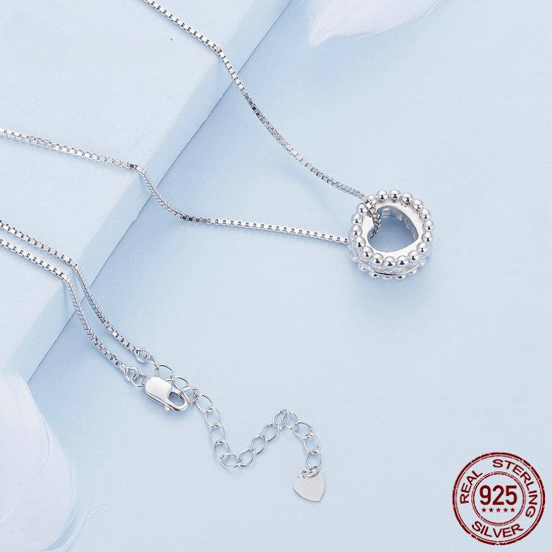 S925 Sterling Silver Classical Waist Bead Pendant Necklace Cubic Zircon Neck Chain for Women Birthday Valentine's Day Gift