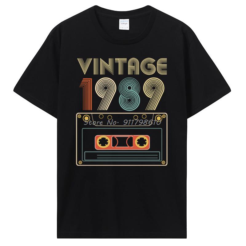 New Men T-shirt Vintage 1985 1986 1987 1988 1989 Tshirt Women T Shirt Men Cotton Tees Hip Hop Harajuku Streetwear