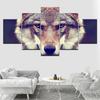Canvas Painting Wolf Live Animal Wall Art Pictures 5 Pieces Modular Wallpapers Poster Print for Living Room Home Decor