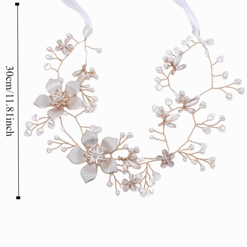 Rhinestone/Pearls Bride Pearls Crown Headband Headdress Crystal Hair Hoop Tiara  Girls Wedding