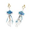 Elegant Blue Jellyfish Earrings Handcraft Jewelry Accessory for Nature Inspire Styles Portable and Comfortable Wear