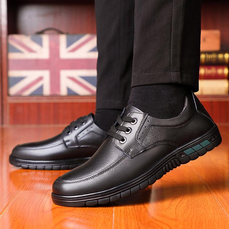 

Men s shoes genuine new spring and autumn leather shoes men s leather soft soles men s business casual shoes lace-up 44