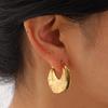 Vintage Metal Stainless Steel 18K Gold Color Earring Geometric Unusual Earrings for Women Statement Stereoscopic Stylish Jewelry