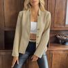 Women's Fashionable Solid Color Long Sleeved Casual Button Cardigan Jacket