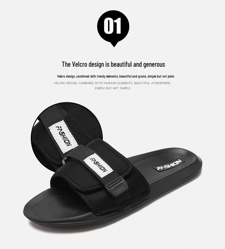 Men's Summer Non-Slip Korean Style Single Strap Beach Slippers