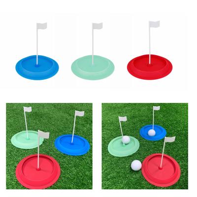Golf Putting Hole Cup Golf Putting Practice Aids Hole with Flag Rubber Soft Golf Practice Putting Cup for Indoor Outdoor
