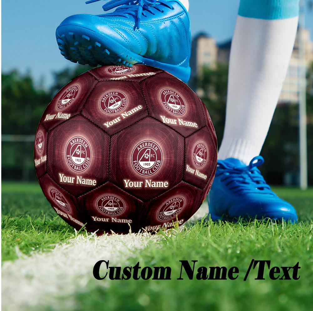 Size 5 Football Custom Name Text, Outdoor Training Soccer BallAberdeen FC