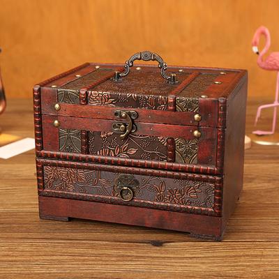 Lipstick Storage Instagram Style Antique Dressing Box Vintage Wood Storage With Mirror Jewelry Box